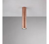 Plafoniera Dag Ø8xH30 cm, colore Rame, in ferro laccato nero con decorazione rame antico, illuminazione 1 X GU10 - 35 Watt Max