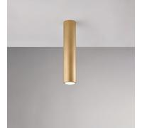 Plafoniera Dag Ø8xH30 cm, Oro, Ferro Laccato Bianco con Decorazione Oro Antico