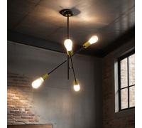 Plafoniera Deckenleuchte Nero Regolabile Metallo Retrò Design Tavolo da Pranzo