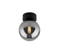 Plafoniera Deckenleuchte Rotondo Ø 12 CM H:15 CM Piccolo Vetro Fumé Metallo G9