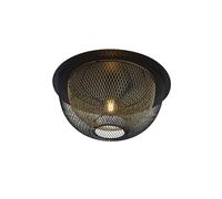 Plafoniera Deckenleuchte Rotondo Ø 40 CM Oro Nero E27 Metallo Sala Corridoio