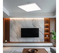 Plafoniera Deckenpanel Luci Montaggio LED Metallo Nichel Opaco Satinato L 30 CM