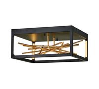 Plafoniera design lampada da soffitto LED soggiorno luce nero oro L 46 cm