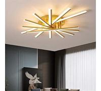 Plafoniera Dimmerabile A LED, 60w, Moderno Design Impilabile Multitesta, con Telecomando, Paralume in Acrilico, Adatta per Soggiorno, Camera da Letto, Sala da Pranzo, Cucina, Golden, 108 * 108 * 15CM