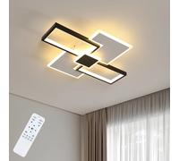 Plafoniera dimmerabile, plafoniere moderne quadrate a LED con telecomando, lampada da soffitto da incasso in acrilico da 37 W per soggiorno