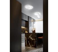 Plafoniera Drum in alluminio colore bianco a LED 43W 3440LM - 3000K biemissione rotazione e inclinazione 77cm