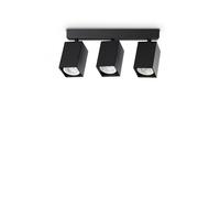 Plafoniera DYNAMITE 3 Luci Gu10 Nero Dimmerabile con Lampadine Ideal Lux