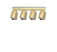 DYNAMITE FARETTO OTTONE ORIENTABILE 4 LUCI ATTACCO GU10 38,5CM LAMPADINA INCLUSA QUADRATA