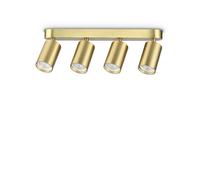 Plafoniera Dynamite 4 Luci GU10 Ottone Dimmerabile Metallo Ideal Lux