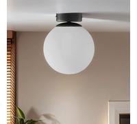 Plafoniera E27 Nero Bianco Vetro Metallo Moderno Soffitto Luce Camera da Letto