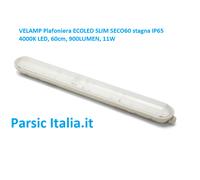 PLAFONIERA ECO LED SLIM SECO60 IP65 54LED SMD 4000K , 60cm, 900LUMEN, 11W Velamp
