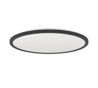 Eglo Rovito Plafoniera a LED, rotonda, per bagno, lampada da soffitto in plastica di colore nero e bianco, luce bianca calda e fredda, IP44, diametro 50 cm