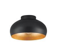 Plafoniera Contemporanea Mogano 2 1 Luce Acciaio Nero E Oro