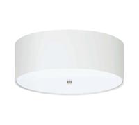 Plafoniera Eglo Pasteri 3 luci Ø47,5xH19,5 cm acciaio tessuto bianco Bianco