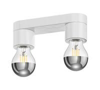 Plafoniera ELEKTRA 2 luci in porcellana bianca lucida incl. lampadine E27 cad.