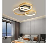 Plafoniera esagonale dimmerabile con telecomando, moderna lampada a LED ad alta luminosità, design ad alta efficienza energetica, per soggiorno e camera da letto (d 45 x 43 x 9,5 cm)