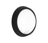 BRILONER Leuchten - Luce esterna a LED, lampada da parete da esterni incl. sensore di movimento e sensore crepuscolare, 12 watt, 1.150 Lumen, 4.000 kelvin, bianca/nera, rotonda, Ø 17cm