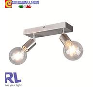 Plafoniera Faretto A Soffitto Max 40 W 2X E27 Acciaio Satinato Bianco 26 Cm [EEK: A+]