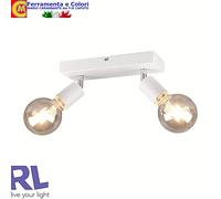 Plafoniera Faretto A Soffitto Max 40 W 2X E27 Acciaio Satinato Bianco 26 Cm [EEK: A+]
