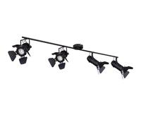 Plafoniera faretto da soffitto faretto sala da pranzo faretti faretti da soffitto con spot cinematografici orientabili, metallo nero, 4x attacco GU10, LED 4,5W 400Lm 3000K bianco caldo, L 125 cm