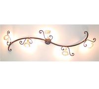 PLAFONIERA FARETTO IN FERRO BATTUTO E VETRO 5 LUCI LANTERNA APPLIQUE LAMPIONE