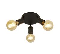 Searchlight Faretto da soffitto per la danza, a 3 luci, nero, metallo, E27, Ø 30 cm Searchlight