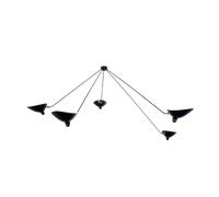 Plafoniera Fissa Serge Mouille Spider 5 Eagles Arms, Nero
