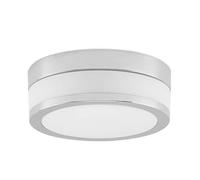 Lindby plafoniera Flavi, Ø 23 cm, cromo, vetro, IP44, E27 LINDBY