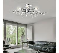 Plafoniera Floreale Design Foglie Geäst Argento Cromato 71 X 16 CM [EEK: Non valutato]