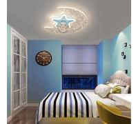 Plafoniera For Cameretta For Bambini LED Dimmerabile Ragazzi Ragazze Camera Da Letto Lampade Da Soffitto Decorativa Moderna Stella Luna Lampadario Sala Da Pranzo Soggiorno Metallo Con Telecomando(Blue