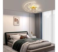 Plafoniera For Cameretta For Bambini LED Dimmerabile Ragazzi Ragazze Camera Da Letto Lampade Da Soffitto Decorativa Moderna Stella Luna Lampadario Sala Da Pranzo Soggiorno Metallo Con Telecomando(Gold