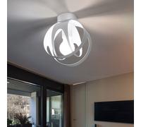 Plafoniera Forma a Sfera Plafoniera Luci Soggiorno 1x E27 Bianco Rotondo D 16 CM [EEK: Inaditato]