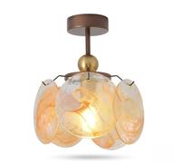 Plafoniera Francese Vintage a Forma Di Fiore,Da da Soffitto Moderna Di Metà Secolo a Forma Di Petalo,Da Retrò in Ferro con Globo in Vetro Bianco Latte per Corridoio, Balcone, Ingresso