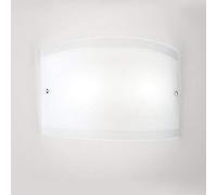 Plafoniera Gea Luce Lecce Pp E27 Led 32x23 Vetro Bianco Satinato Lampada Soffitto Parete Rettangolare Moderna Interno