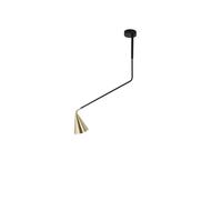 Plafoniera Gordon 561.11B, Nero Opaco/Ottone Spazzolato