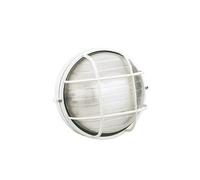 Sovil Illuminazione Applique Grande Gabbia Industriale Tonda Alluminio e Vetro Bianco 1 Luce E27