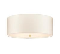 Plafoniera Grande Rotondo 66 CM Tessuto Crema Ottone 5x E27 Deckenleuchte