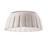 Plafoniera Grande Vintage Decò Madame Gres Ceramica Bianco Naturale 1 Luce E27
