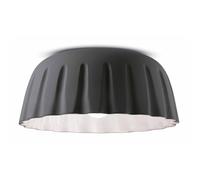 Plafoniera Grande Vintage Decò Madame Gres Ceramica Grigio Nerastro 1 Luce E27