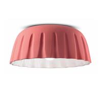 Plafoniera Grande Vintage Decò Madame Gres Ceramica Rosa Corallo 1 Luce E27