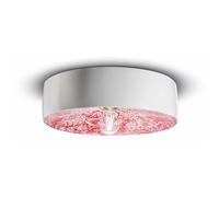 Plafoniera Grande Vintage Decò Pi Ceramica Ming Rosso 1 Luce E27
