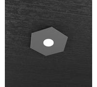 PLAFONIERA HEXAGON TOP LIGHT METALLO ANTRACITE DESIGN MODERNA GX53 LED ESAGONALE