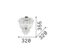 Plafoniera IDEAL LUX Dubai cromata/trasparente Ø 32 cm, cristallo IDEAL LUX