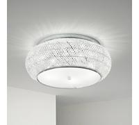 Plafoniera IDEAL LUX Pasha, cromata/trasparente, Ø 55 cm, vetro IDEAL LUX