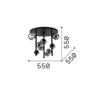Plafoniera IDEAL LUX Perlage, bianco/nero, Ø 50 cm, a 9 luci IDEAL LUX