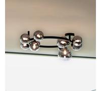 Plafoniera IDEAL LUX Perlage, nero/fumo, lunghezza 70 cm, a 10 luci IDEAL LUX