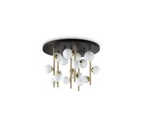Plafoniera Moderna Perlage Metallo Nero 18 Luci G9 15W 3000K Ip20
