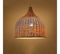 Plafoniera Illuminazione originale Lampadario a sospensione asiatico antico 35 cm Paralume in vimini di bambù Lampadario in rattan Lampadario per camera da letto del ristorante Illuminazione paralume
