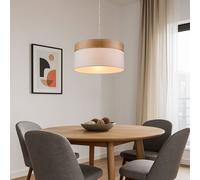 Plafoniera Illuminazione Sospensione Tessuto Studio Luce Legno Bianco H120cm [EEK: Non valutato]