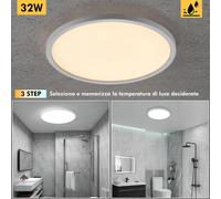 Plafoniera impermeabile tonda LED 32W luce 3 STEP resa 243W lampada soffitto IP4 [EEK: E]